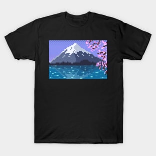 Mount Fuji Pixel Art T-Shirt